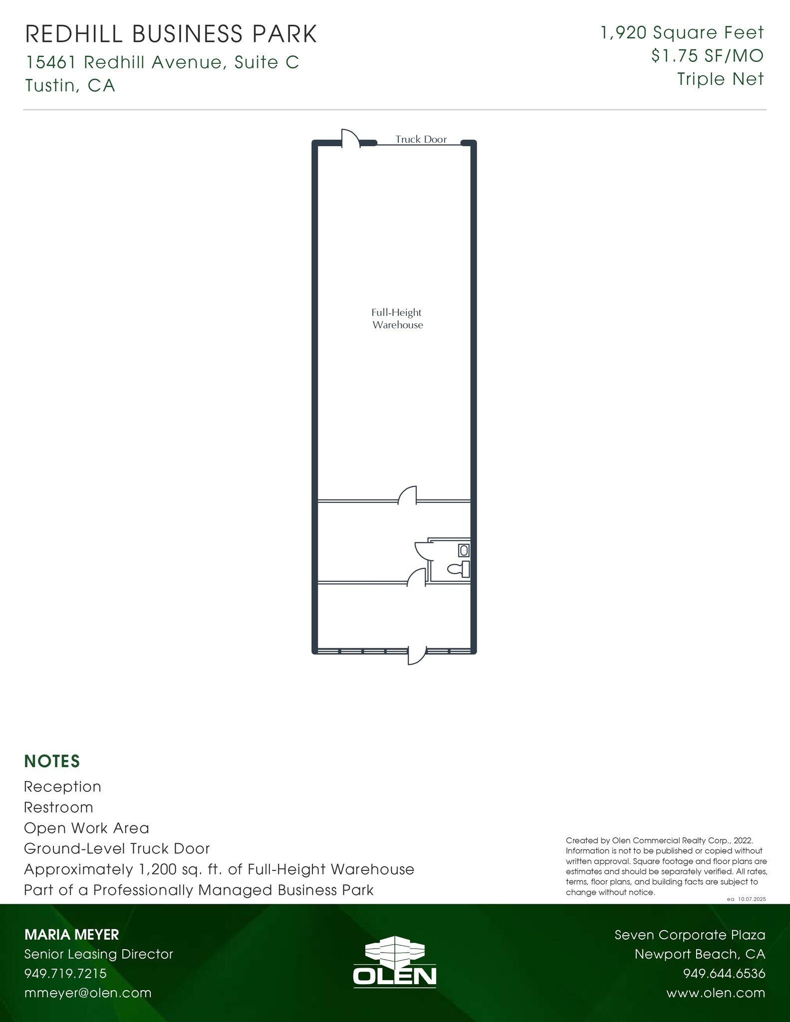 15441 Red Hill Ave, Tustin, CA à louer Plan d’étage– Image 1 sur 1