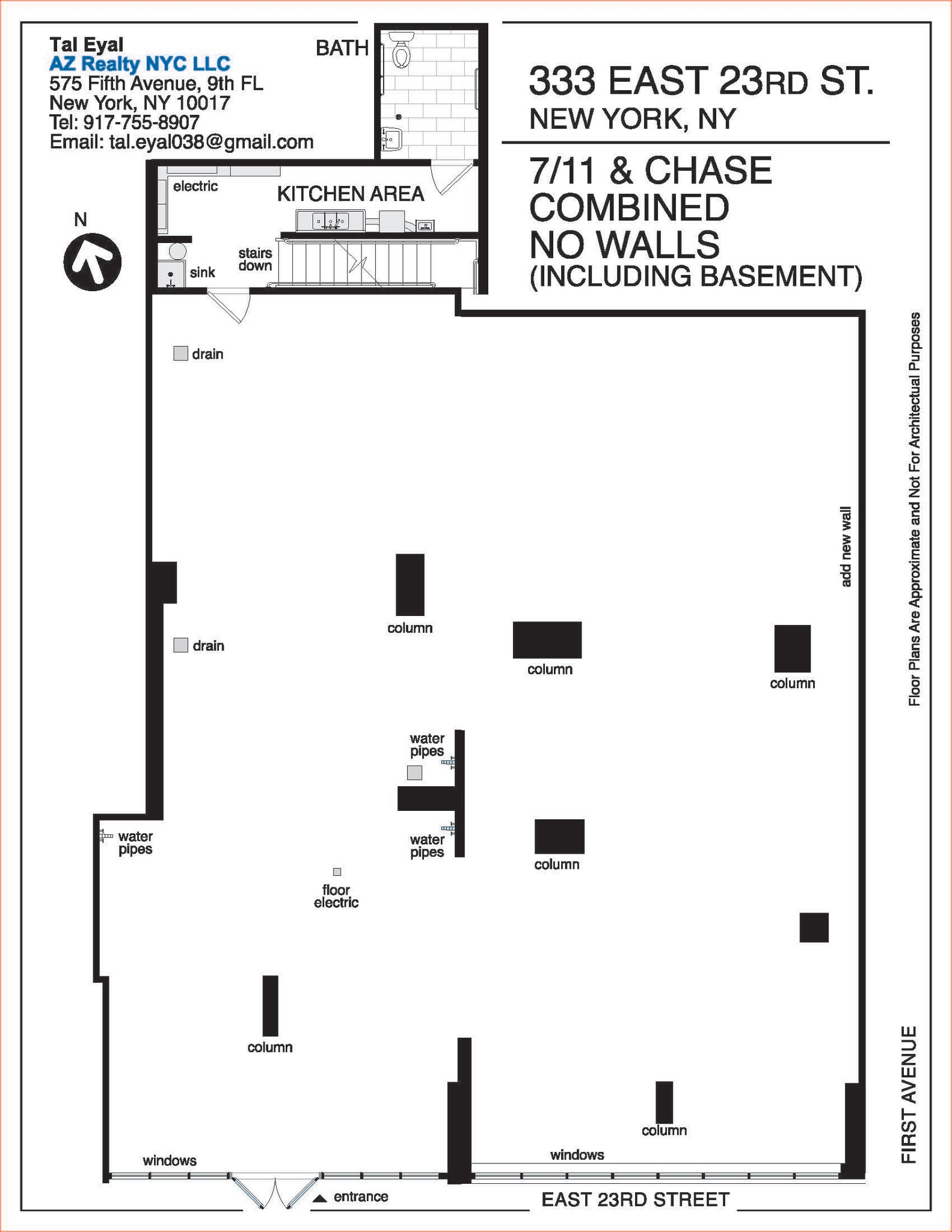 333 E 23rd St, New York, NY à louer Plan d’étage– Image 1 sur 2