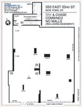 333 E 23rd St, New York, NY à louer Plan d’étage– Image 1 sur 2