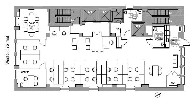21 W 38th St, New York, NY à louer Plan d’étage– Image 1 sur 5