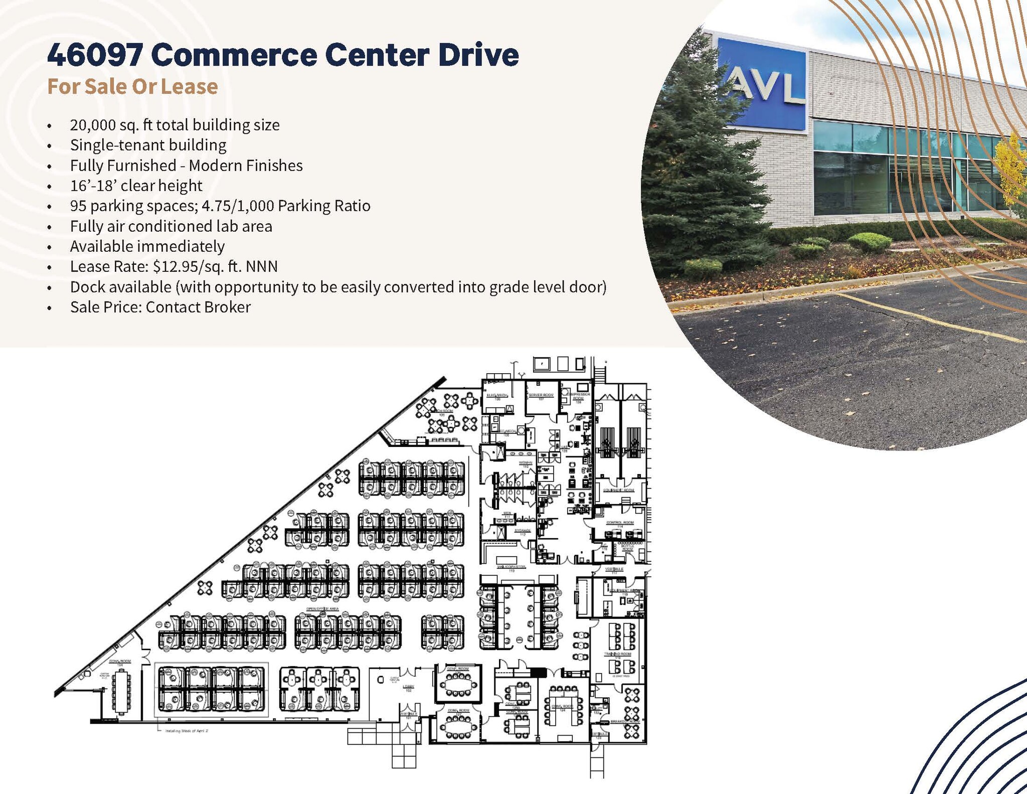 46097 Commerce Center Drive, Plymouth, MI à louer Plan d’étage– Image 1 sur 1