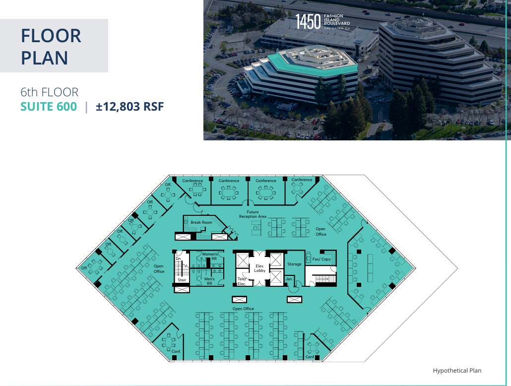 1450 Fashion Island Blvd, San Mateo, CA à louer Plan d’étage– Image 1 sur 1