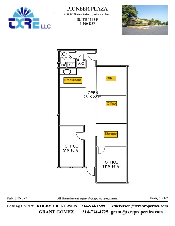 1114 W Pioneer Pkwy, Arlington, TX à louer Plan d’étage– Image 1 sur 1