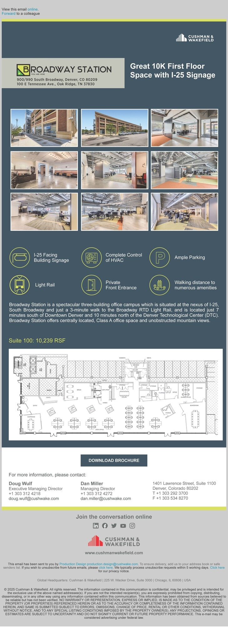 100 E Tennessee Ave, Denver, CO à louer Plan d’étage– Image 1 sur 1