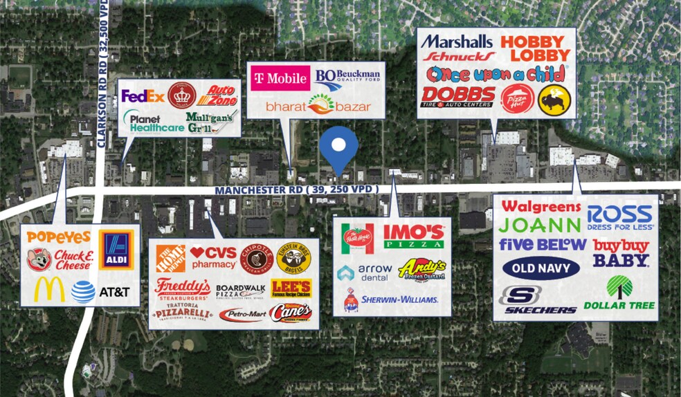 15623 Manchester Rd, Ellisville, MO à louer - Photo de l’immeuble – Image 2 sur 2