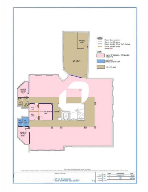Bureau dans Boulogne-Billancourt à louer Plan d’étage– Image 1 sur 3