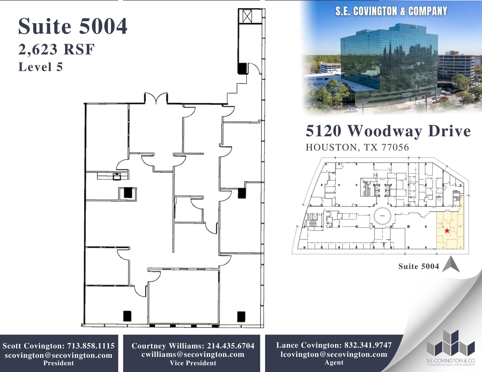 5120 Woodway Dr, Houston, TX à louer Plan d’étage– Image 1 sur 2