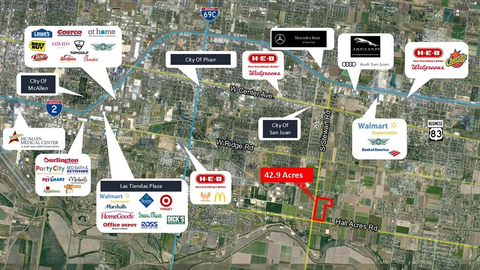 42.90 Acs at NE Corner of S. Stewart & Hall Acres, San Juan, TX à vendre - Aérien – Image 2 sur 6