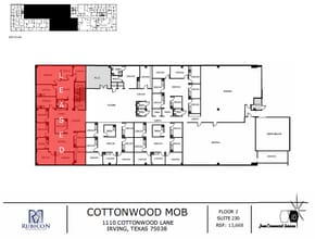 1110 Cottonwood Ln, Irving, TX à louer Plan d’étage– Image 1 sur 2
