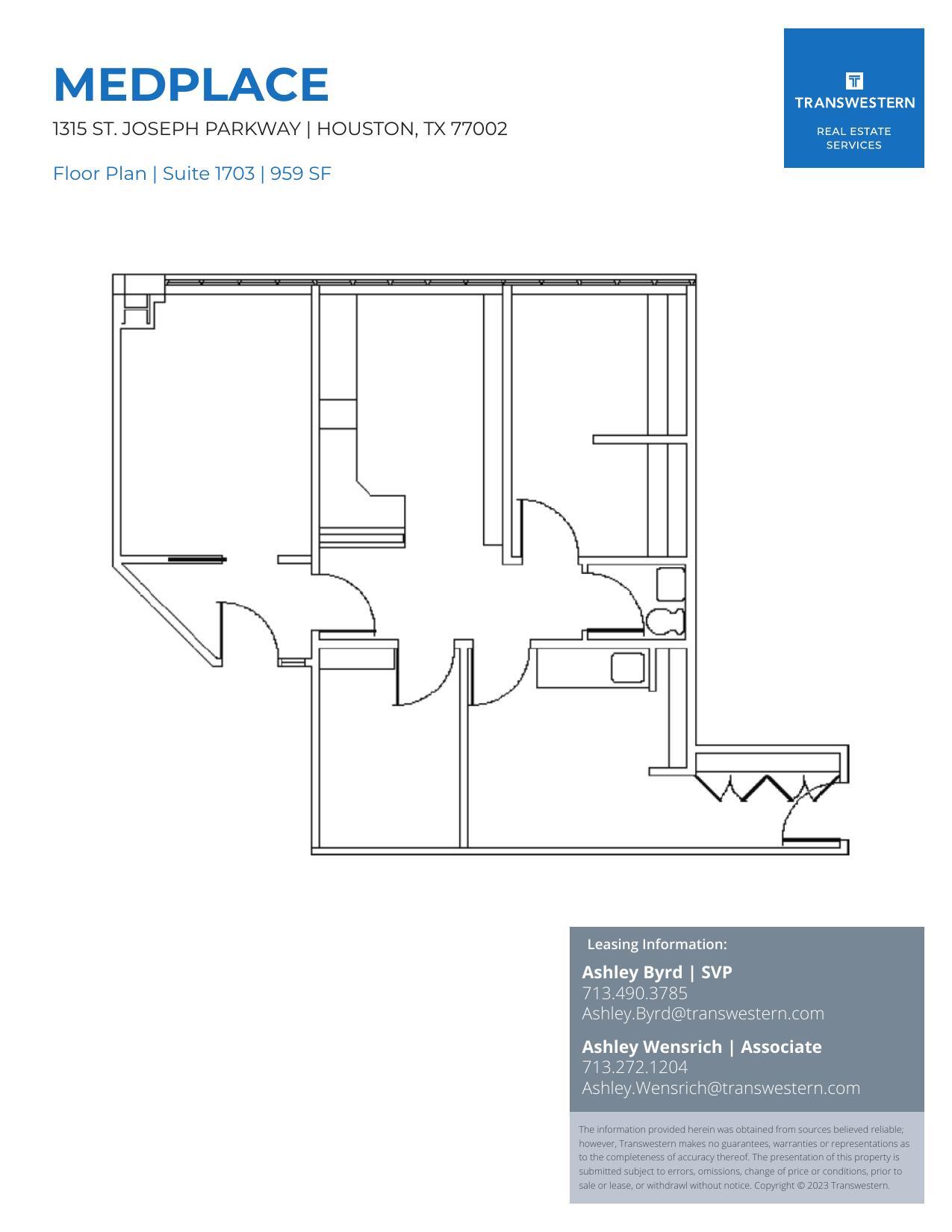 1315 St Joseph Pky, Houston, TX à louer Plan d’étage– Image 1 sur 1