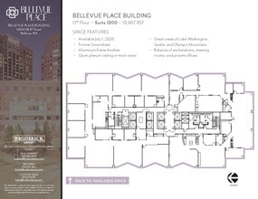 10500 NE 8th St, Bellevue, WA à louer Plan d’étage– Image 1 sur 1