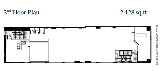 1019-1021 Rue Sainte-Catherine O, Montréal, QC à louer Plan d’étage– Image 1 sur 1