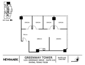 1231 Greenway Dr, Irving, TX à louer Plan d’étage– Image 1 sur 1