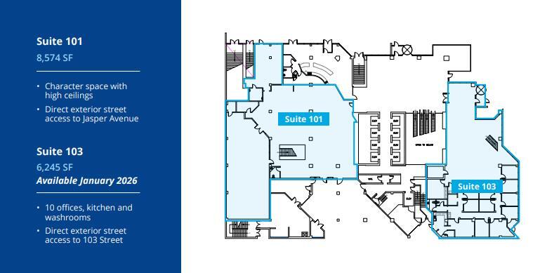 10303 Jasper Ave NW, Edmonton, AB à louer Plan d’étage– Image 1 sur 1