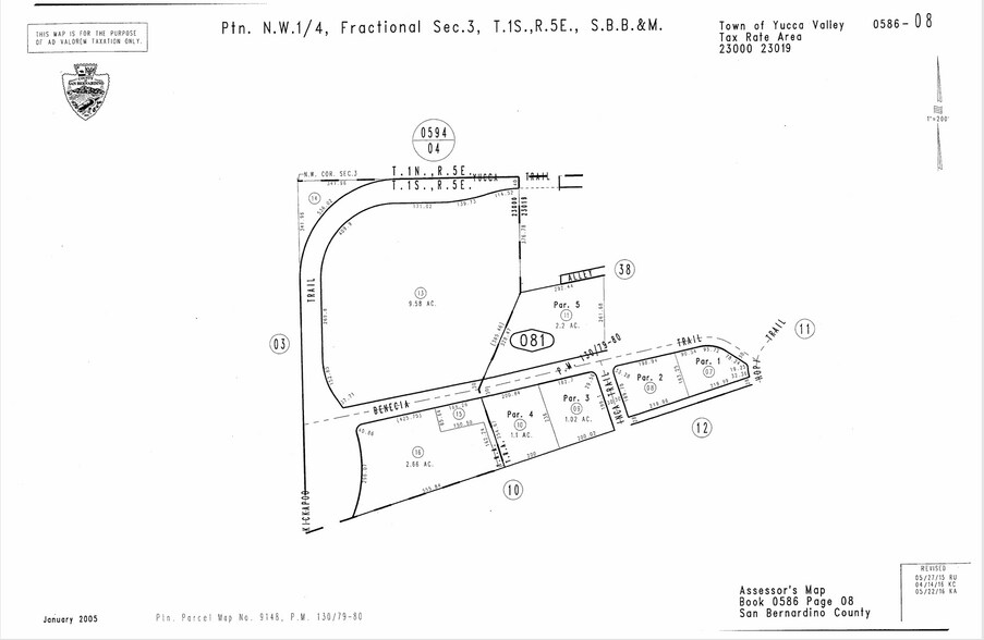 Benicia Trl, Yucca Valley, CA à vendre - Plan cadastral – Image 1 sur 1