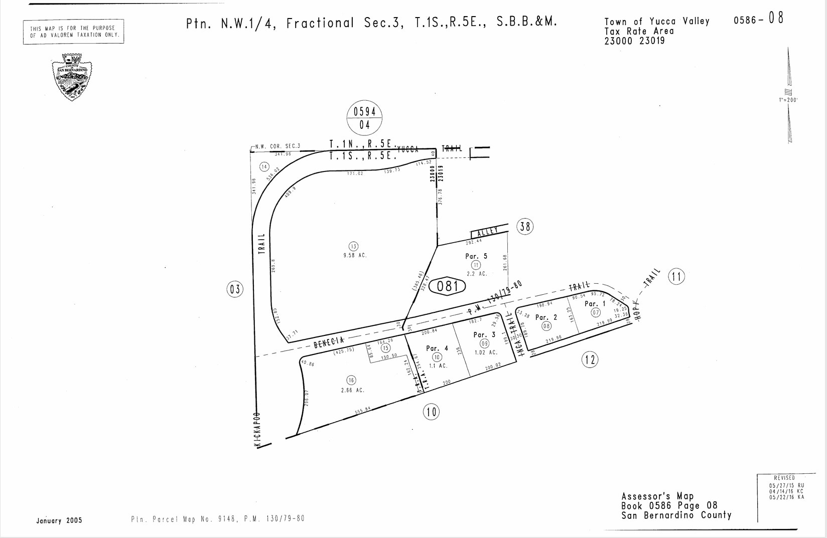 Benicia Trl, Yucca Valley, CA à vendre Plan cadastral– Image 1 sur 2