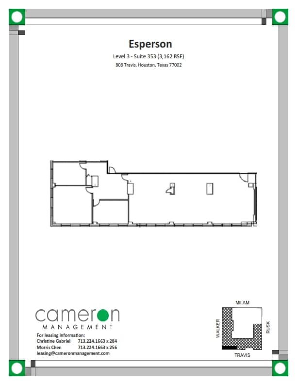 808 Travis St, Houston, TX à louer Plan d’étage– Image 1 sur 1