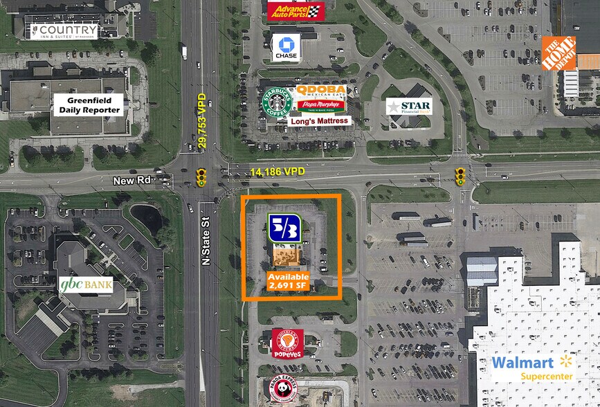 1993 N State St, Greenfield, IN à louer - Aérien – Image 2 sur 4
