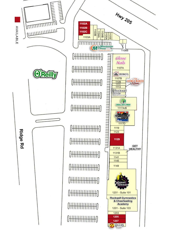 1107-1208 Ridge Rd, Rockwall, TX à louer Plan de site– Image 1 sur 1