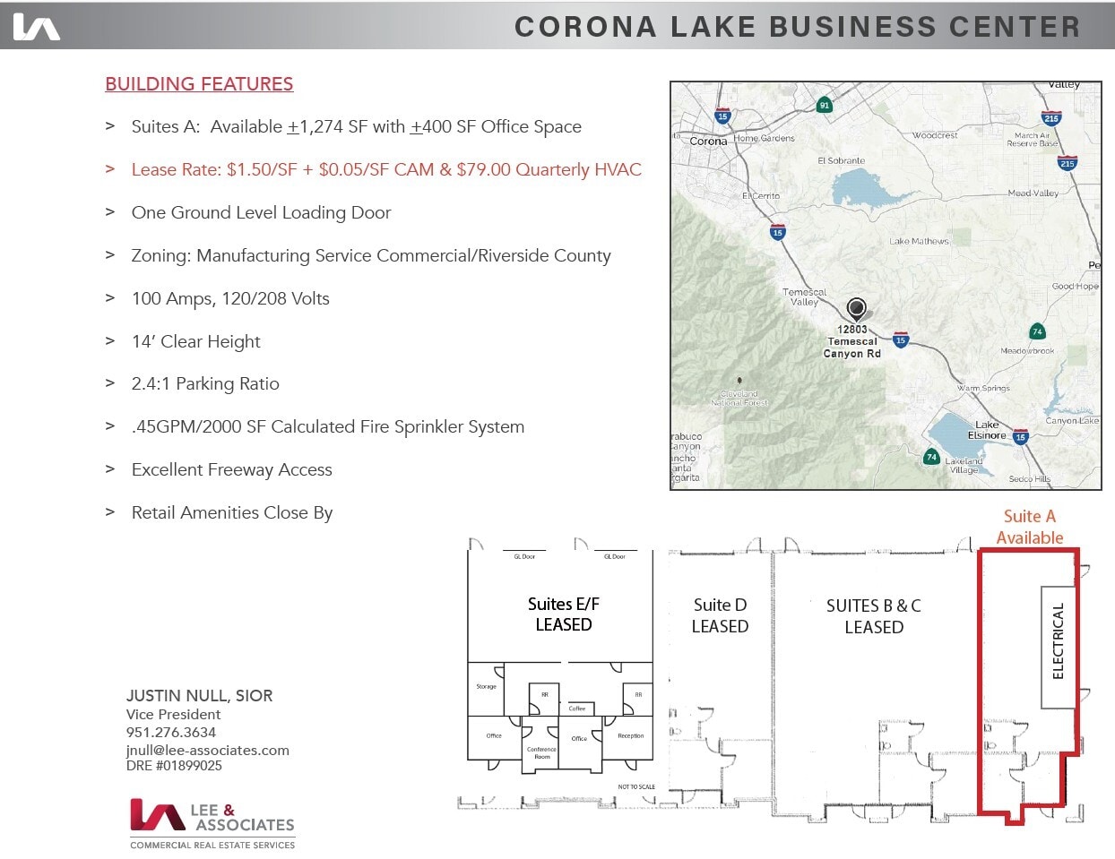 12847 Temescal Canyon Rd, Corona, CA à louer Plan d’étage– Image 1 sur 1