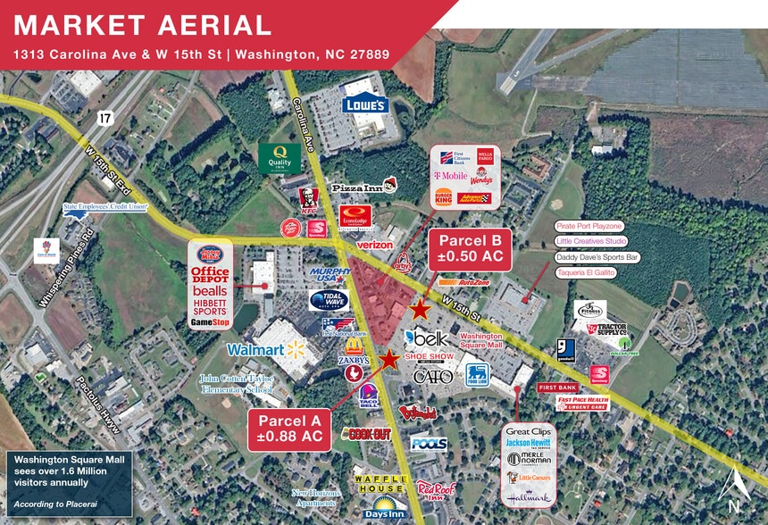 1313 Carolina Ave, Washington, NC à louer - Aérien – Image 2 sur 2