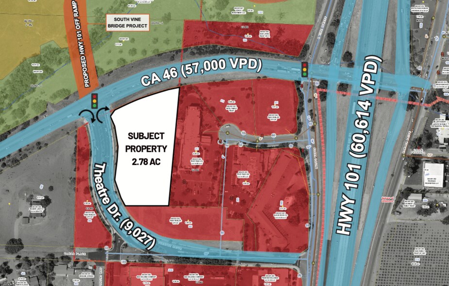 SE CNR of Hwy 46 and Theatre Dr, Paso Robles, CA à vendre - Photo de l’immeuble – Image 1 sur 1