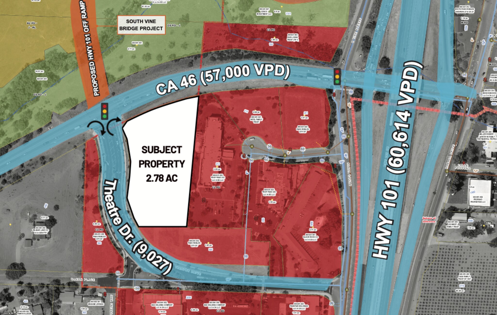 SE CNR of Hwy 46 and Theatre Dr, Paso Robles, CA à vendre Photo de l’immeuble– Image 1 sur 2