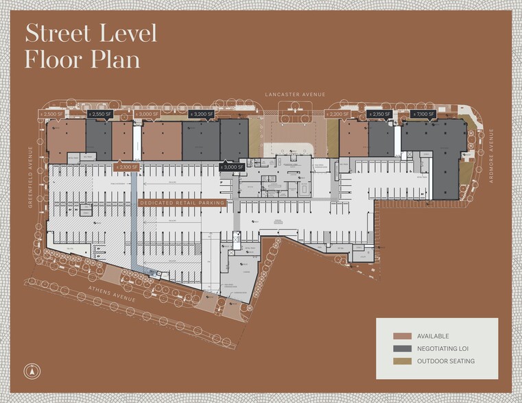 100 E Lancaster Ave, Ardmore, PA à louer - Plan d’étage – Image 2 sur 3