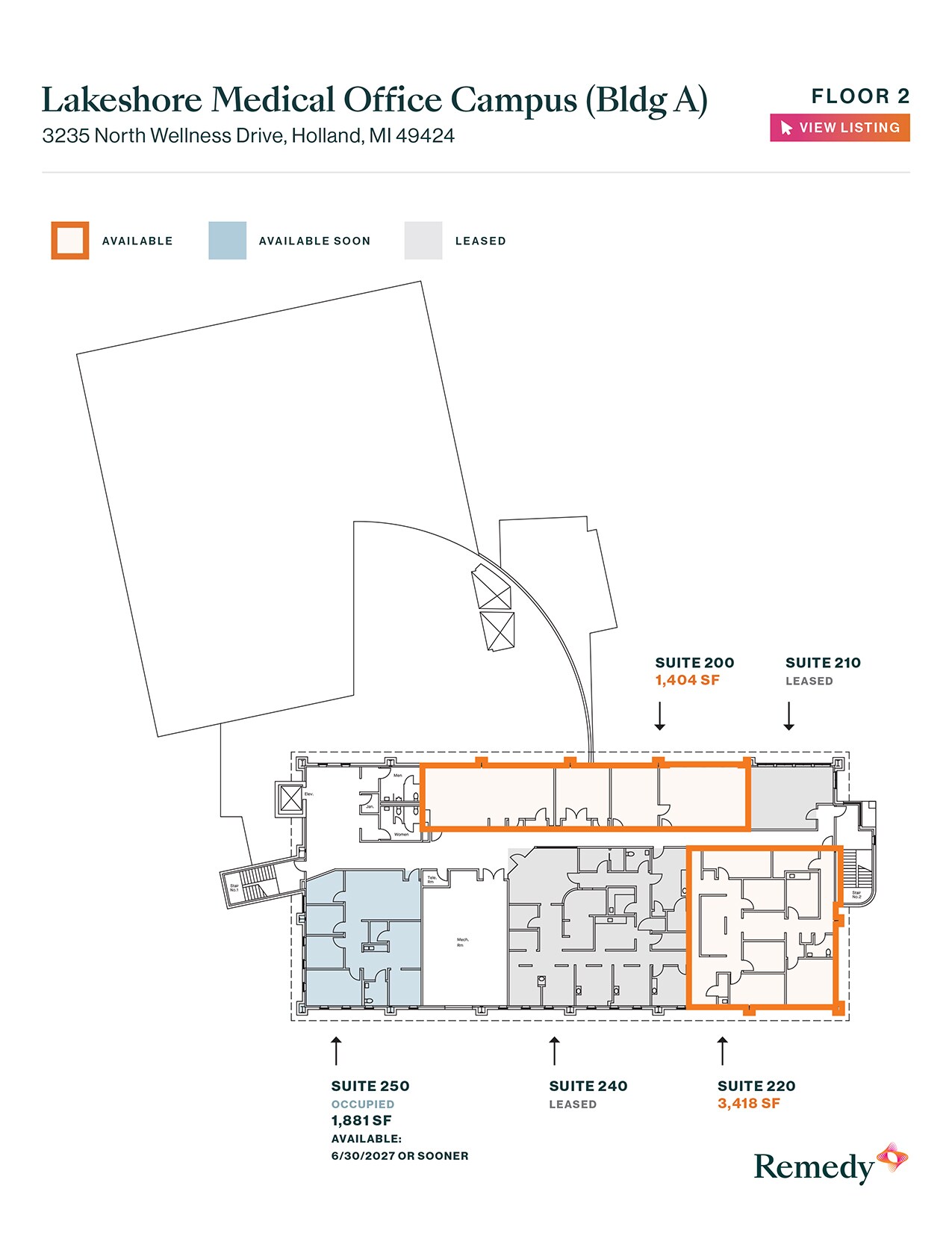 3235-3299 N Wellness Dr, Holland, MI à louer Plan d’étage– Image 1 sur 1