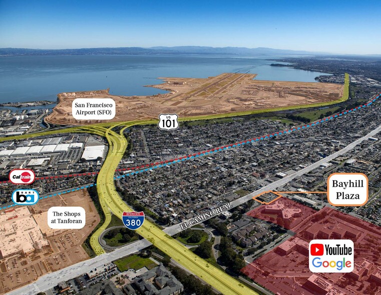 855-875 El Camino Real, San Bruno, CA à louer - Aérien – Image 2 sur 8