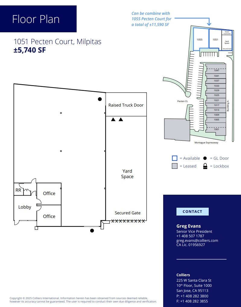 1051-1055 Pecten Ct, Milpitas, CA à louer Plan d’étage– Image 1 sur 1