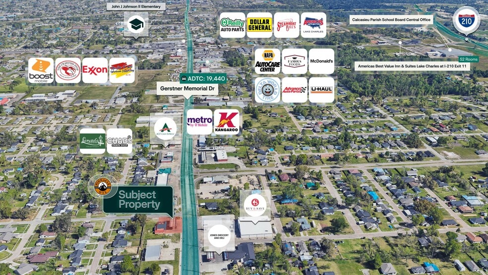1830 Gerstner Memorial Dr, Lake Charles, LA à vendre - Aérien – Image 3 sur 3