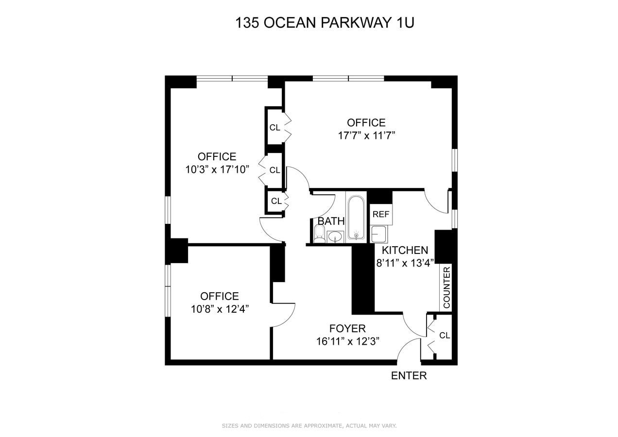135 Ocean Pky, Brooklyn, NY 11218 - Lot 1U -  - Plan d’étage - Image 1 of 1