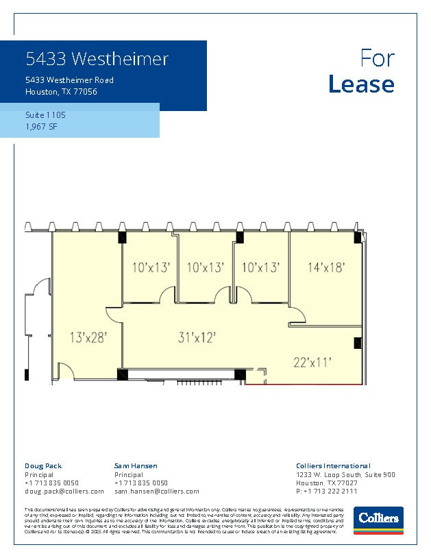 5433 Westheimer Rd, Houston, TX à louer Plan d’étage– Image 1 sur 1