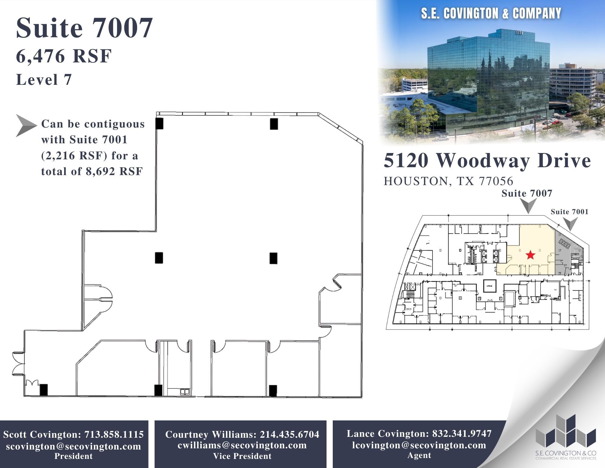 5120 Woodway Dr, Houston, TX à louer Plan d’étage– Image 1 sur 2