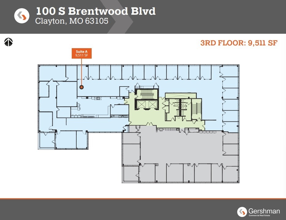 100 S Brentwood Blvd, Clayton, MO à louer Plan d’étage– Image 1 sur 1