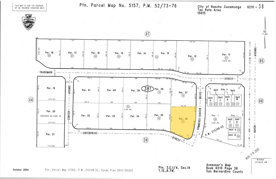 9580 Commerce Center Dr, Rancho Cucamonga, CA à vendre - Plan cadastral – Image 2 sur 2