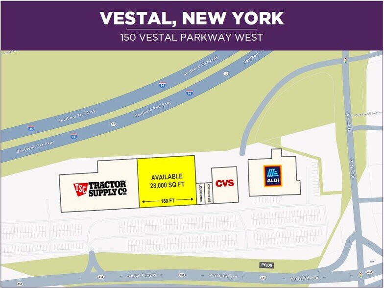 150 Vestal Pky W, Vestal Township, NY à louer - Plan de site – Image 1 sur 6