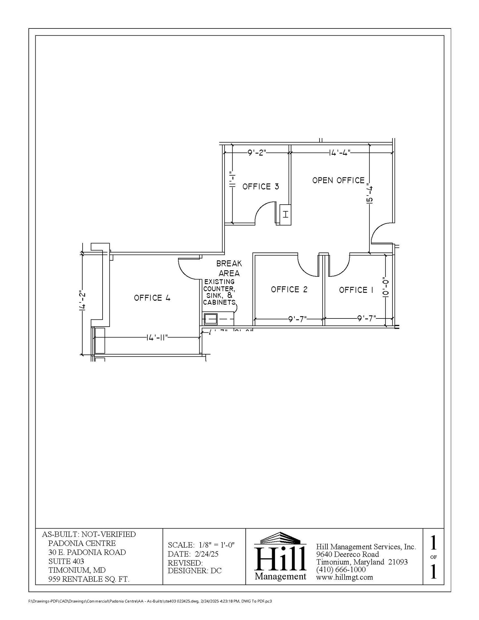 30 E Padonia Rd, Timonium, MD à louer Plan d’étage– Image 1 sur 1