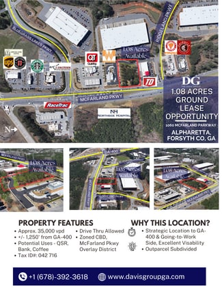 Plus de détails pour 1060 McFarland Pky, Alpharetta, GA - Terrain à louer