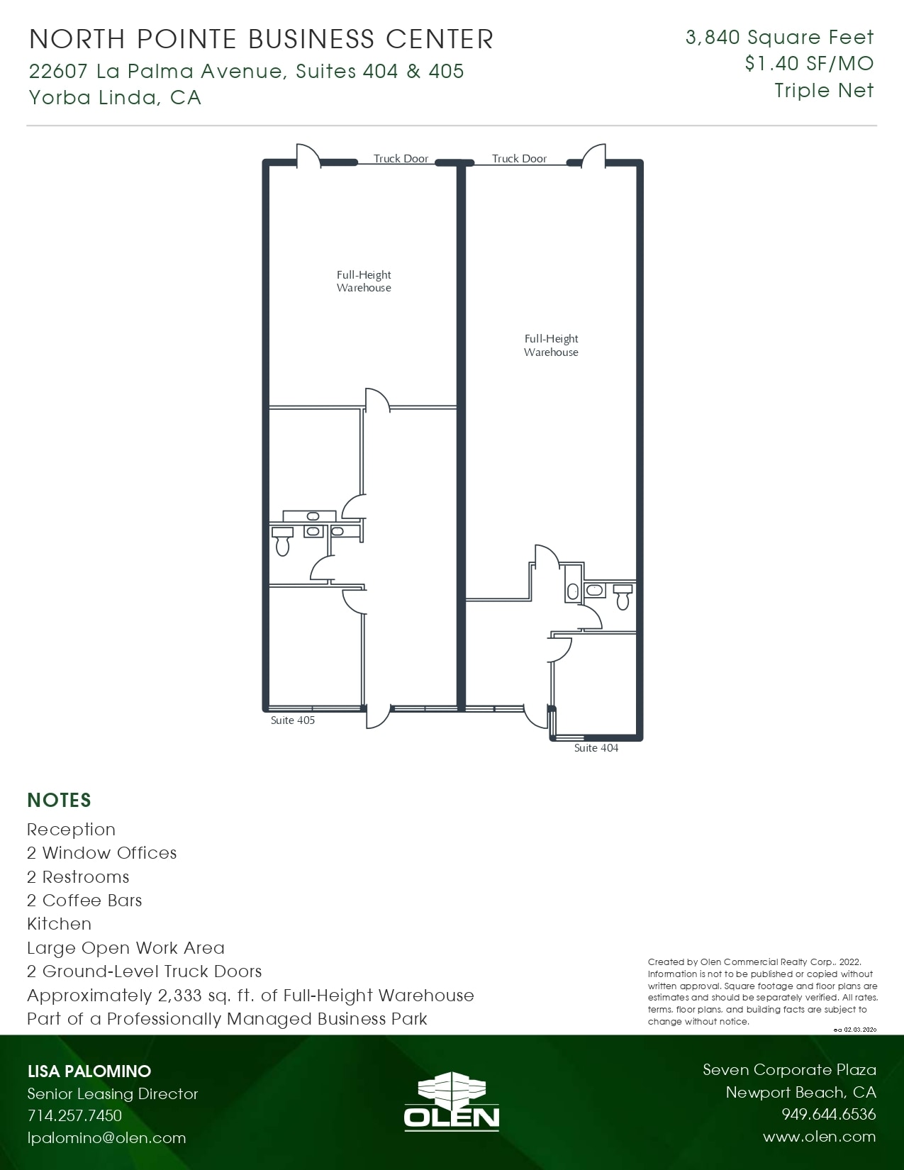 22607 La Palma Ave, Yorba Linda, CA à louer Plan d’étage– Image 1 sur 1