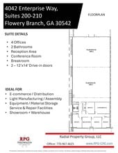 4042 Enterprise Way, Flowery Branch, GA à louer Plan d’étage– Image 1 sur 3