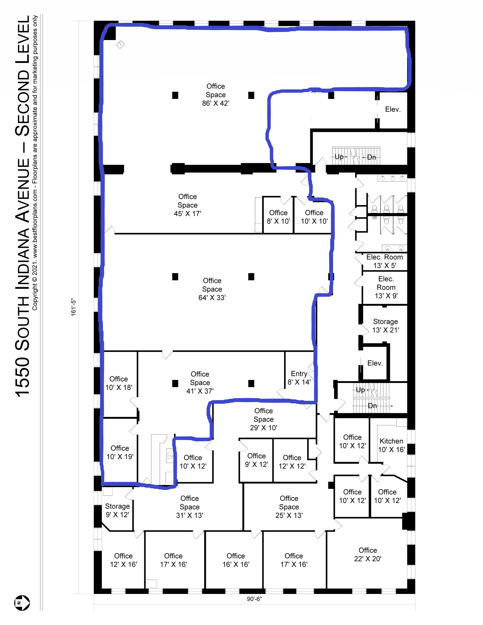 1550 S Indiana Ave, Chicago, IL à louer Plan d’étage– Image 1 sur 1