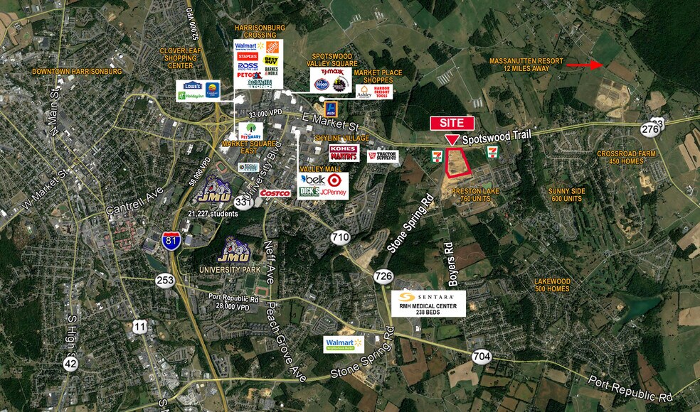 Spotswood Trail & Stone Spring Road, Harrisonburg, VA à louer - Aérien – Image 3 sur 3