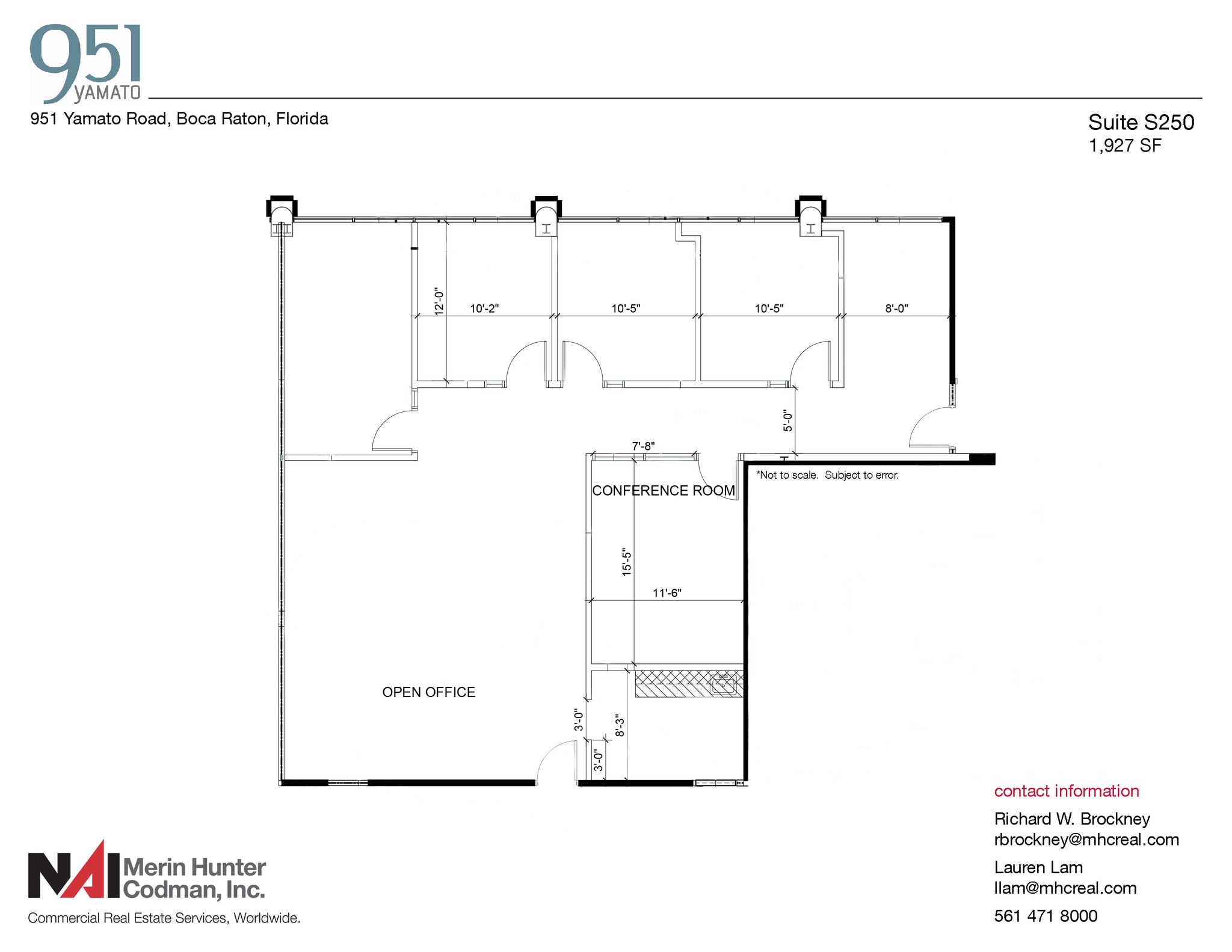 951 Yamato Rd, Boca Raton, FL à louer Plan d’étage– Image 1 sur 2