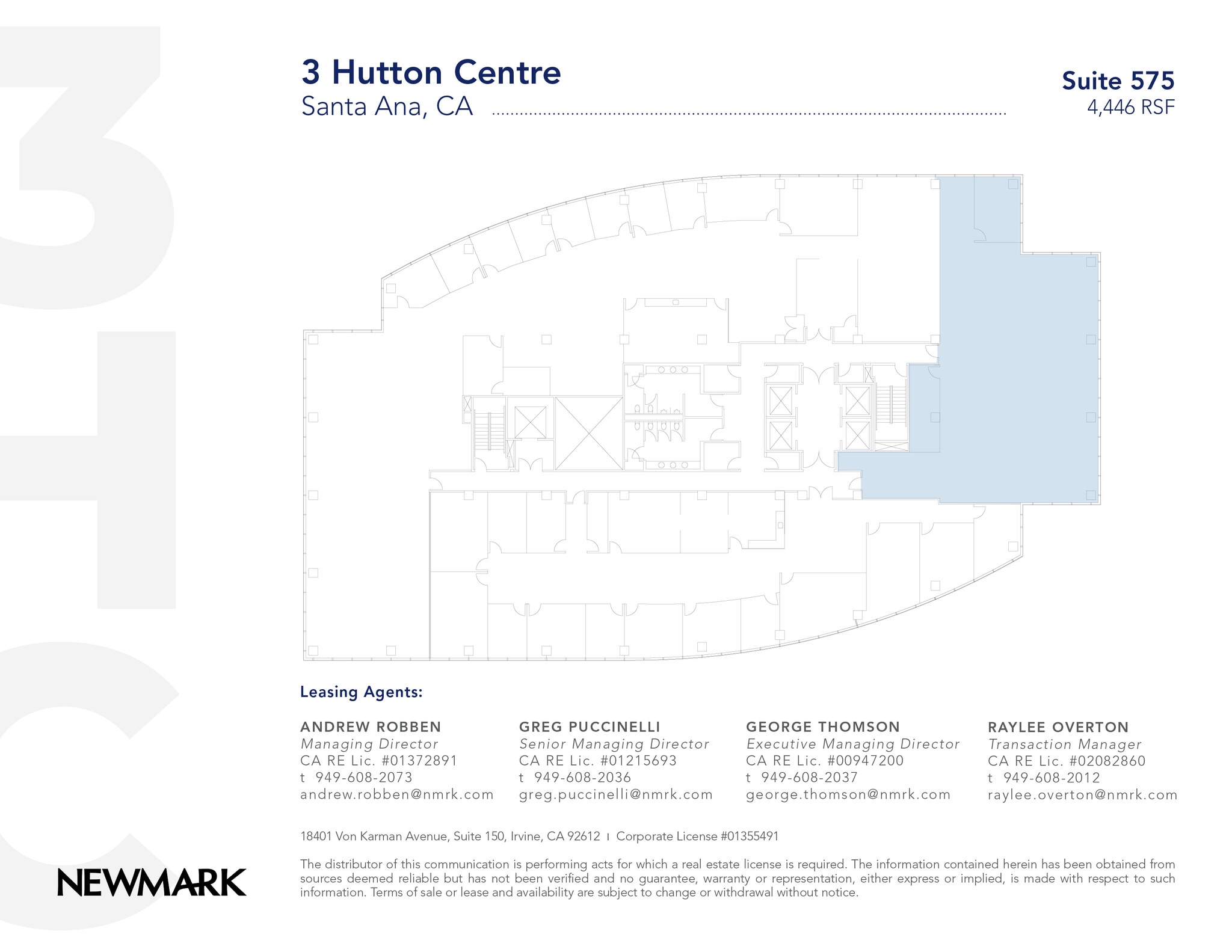 3 Hutton Centre Dr, Santa Ana, CA à louer Plan d’étage– Image 1 sur 4