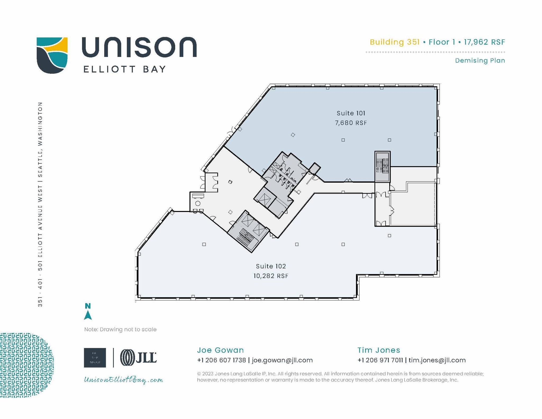 351 Elliott Ave W, Seattle, WA à louer Plan d’étage– Image 1 sur 2
