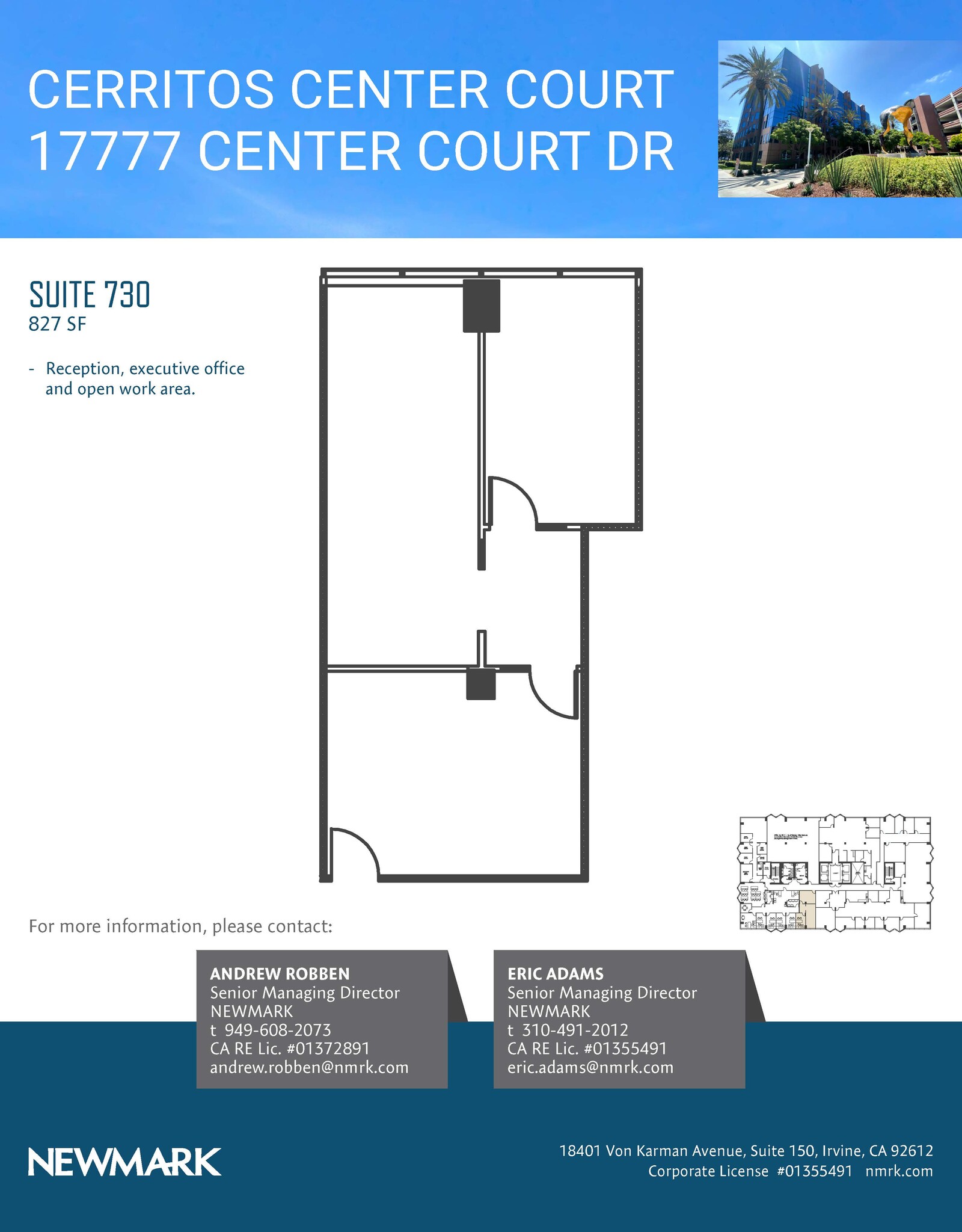 17777 Center Court Dr, Cerritos, CA à louer Plan d’étage– Image 1 sur 1