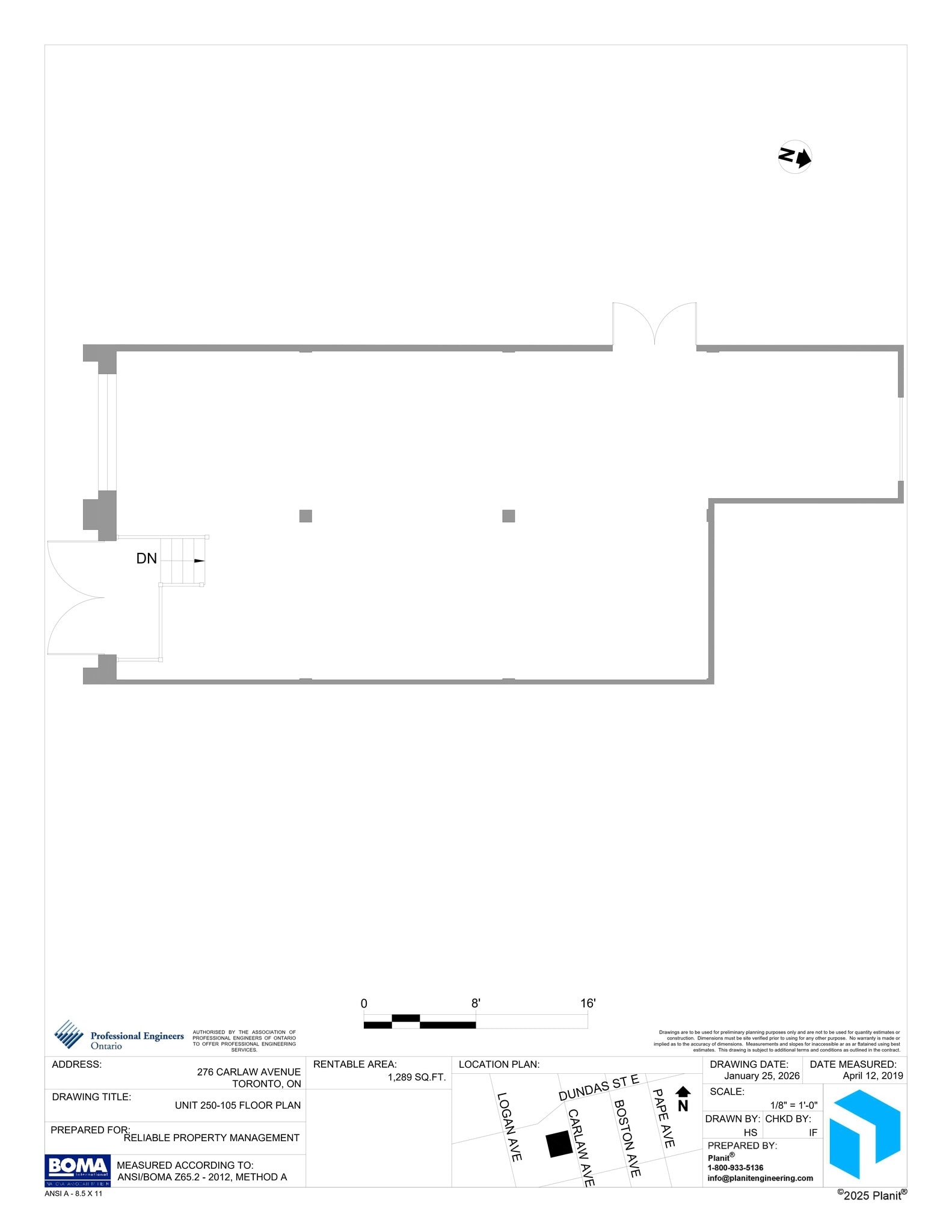276 Carlaw Av, Toronto, ON à louer Plan de site– Image 1 sur 3