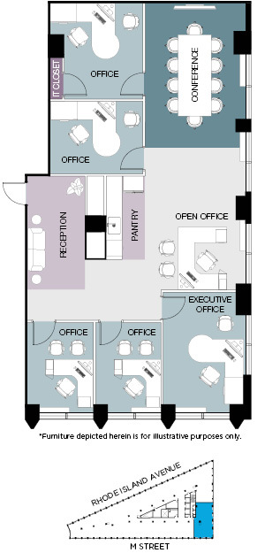 1730 Rhode Island Ave NW, Washington, DC à louer Plan d’étage– Image 1 sur 1